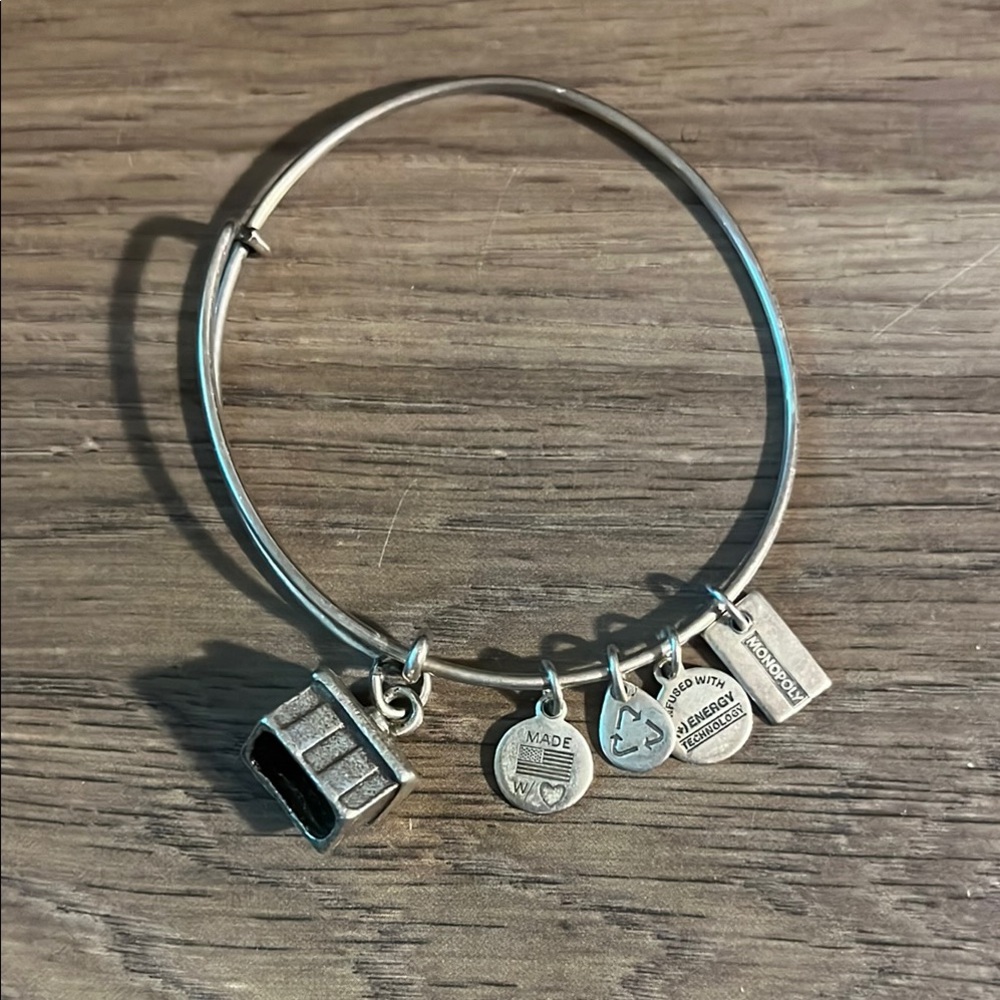 Alex and Ani Silver House Charm Bangle Bracelet